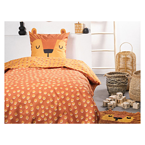 Parure De Lit FUNNY LION 140x200cm - Orange