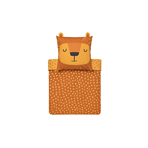 Parure De Lit FUNNY LION 140x200cm - Orange Parure de lits