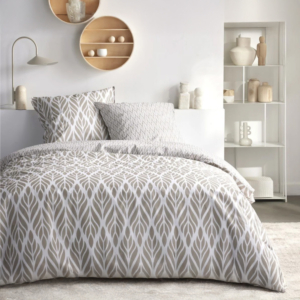 Parure De Lit Imprimé 240X220Cm Feuilles Sunshine - Beige