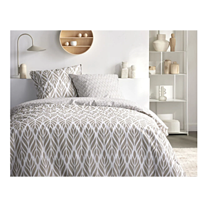 Parure De Lit Imprimé 240x220cm Feuilles SUNSHINE - Beige