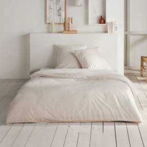 Parure De Lit Imprimé 240X220Cm Motifs Gravure - Beige