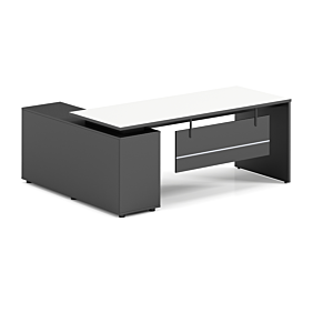 Bureau Respect Avec Crédence 180cm – Blanc Bureaux de Direction