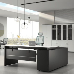 Bureau Respect Avec Crédence 160cm – Blanc