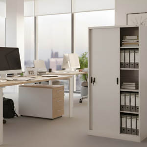 Armoire Rangement Solidis 185Cm – Blanc Crème