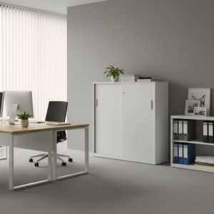 Armoire Rangement Solidis 150Cm - Blanc