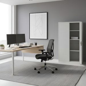 Armoire Rangement Solidis Portes Battantes 150Cm - Blanc