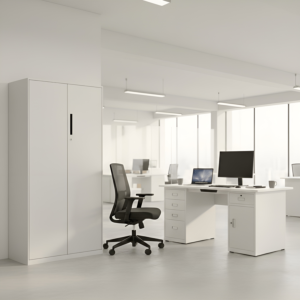 Armoire Rangement Solidis Portes Battantes 185Cm - Blanc