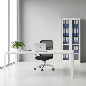 Armoire Rangement Solidis 2 Portes Vitrées 185Cm - Blanc