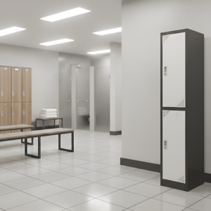 Casier Solidis 2 Portes Avec Serrures - Blanc / Gris