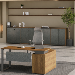 Bureau Start Pro - Noyer/Gris