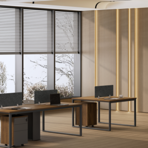 Workstation Start Pro 2 Places - Noyer/Gris