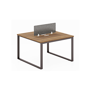 Workstation Start Pro 2 Places - Noyer/Gris