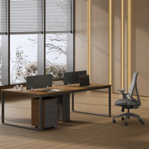 Workstation Start Pro 4 Places - Noyer/Gris