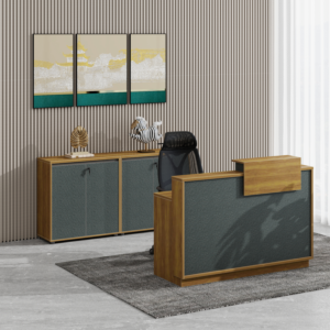 Comptoir De Réception Start Pro 140Cm - Noyer/Gris