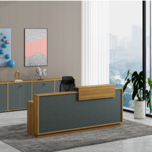 Comptoir De Réception Start Pro 240Cm - Noyer/Gris