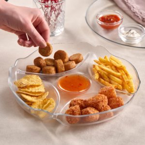 Plat Compartiment Rond Grand – Blanc