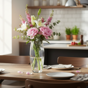 Vase Moderne Transparent Flora – Blanc