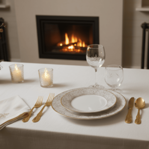 Service Dîner Éclat 36 Plats - Doré