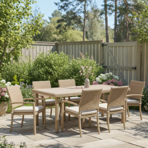 Set Table À Manger + 8 Chaises Sicilia - Taupe