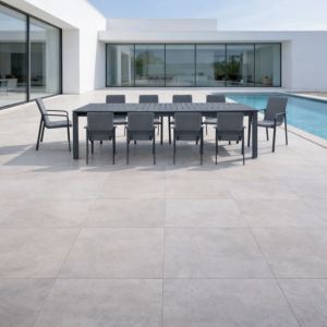 Set Table À Manger Grandora Extensible + 10 Chaises - Gris