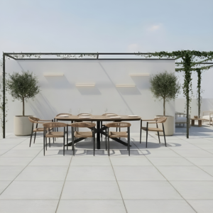 Set Table À Manger Marea + 8 Chaises - Beige/Gris