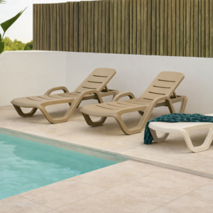 Bain De Soleil Ibiza Avec Accoudoirs - Taupe