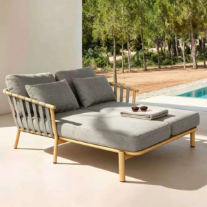 Banquette 2 Places Garden Soul – 175 x 149 x 84 cm – Gris