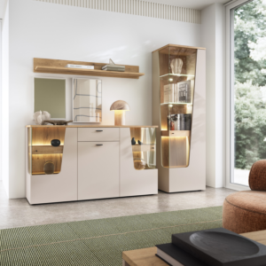 Vitrine Cut Out 1 Porte Droite - Chêne Beige