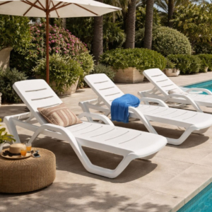 Bain De Soleil Ibiza Avec Accoudoirs - Blanc