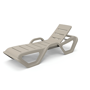 Bain De Soleil Ibiza Avec Accoudoirs - Taupe