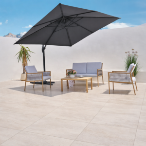 Parasol Déporté Avec Aerateur Sunguard 300Cm - Gris