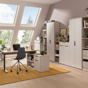 Bureau Avec Crédence Pronto - Chêne