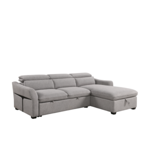 Canapé d'angle Levano avec fonction lit et rangement – Gris Canapé convertible