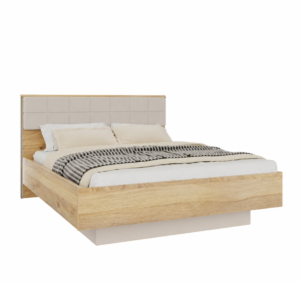 Lit Chelsea 160x200 avec sommier coffre et éclairage LED – chêne/sable Les Petits Prix