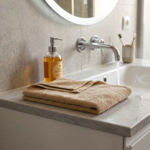 Drap de bain BASIC beige – 100 × 150 cm – 500 g/m²
