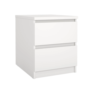 Table de chevet NAIA - 2 tiroirs - 40,4 x 50 x 49,5 cm - Blanc