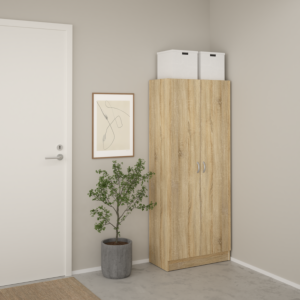 Meuble Multifonction Focus 2 Portes – Chêne – 69,2×34,6×170,4cm