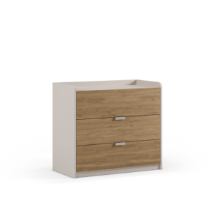 Commode Dorian 3 Tiroirs - 90x46,5x80cm - Chêne Sable