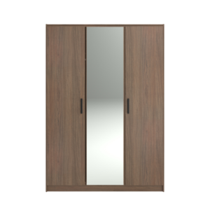 Armoire Azuka 3 portes + 1 miroir – 139 x 197 x 52 cm – Wengé Armoires de rangements