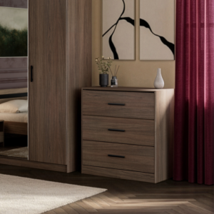 Commode Azuka 3 tiroirs – 80 x 88 x 44 cm – Wengé
