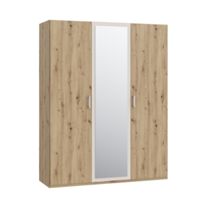 Armoire 3 Portes Battantes Tanaia – 165,6×54,2×210,5cm – Chêne et Sable