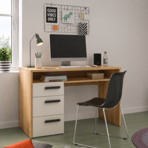 Bureau Sirmione – 3 tiroirs et 1 niche – Chêne Sable