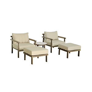 Set Relax Cosyline 2 Fauteuils +2 Reposes Pieds + Table Basse - Taupe Les Petits Prix
