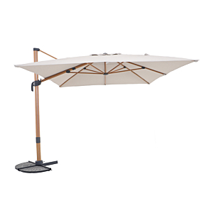 Parasol Déporté Base Rotative 360° E/Bois Robusto Mwh T 3*4M - Taupe Hello Summer