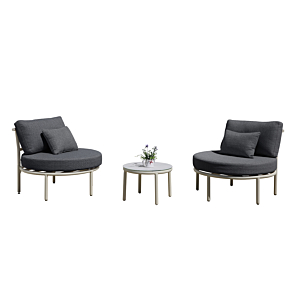 SET BALCON COMFORT ZONE 2 FAUTEUILS + TABLE - Gris Foncé