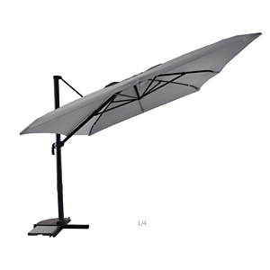 Parasol Déporté Base Rotative 360° Robusto Mwh 3x4M - Gris Parasols déportés