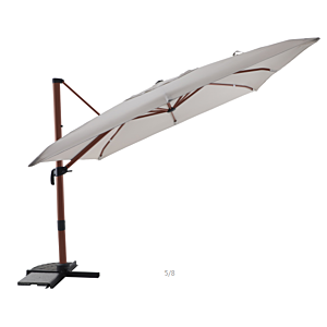Parasol Déporté Base Rot 360° E/Bois Robusto Mwh 3x3M - Gris Parasols déportés