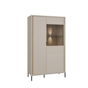Grande Vitrine Seravel – Chêne/Crème – 94 x 42 x 161 cm Les Petits Prix