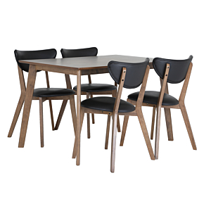 Set Table + 4 Chaises PRINCETON - Marron Sets Table avec chaises