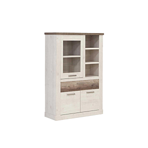 Vitrine DURO 1 tiroir et 3 portes – Blanc